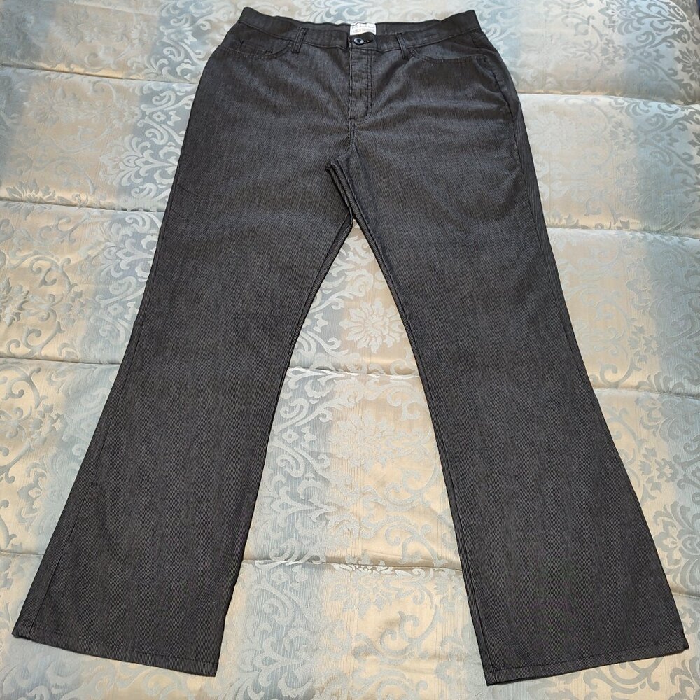 FDJ French Dressing gray & black pinstripe pants, EUC, size 16